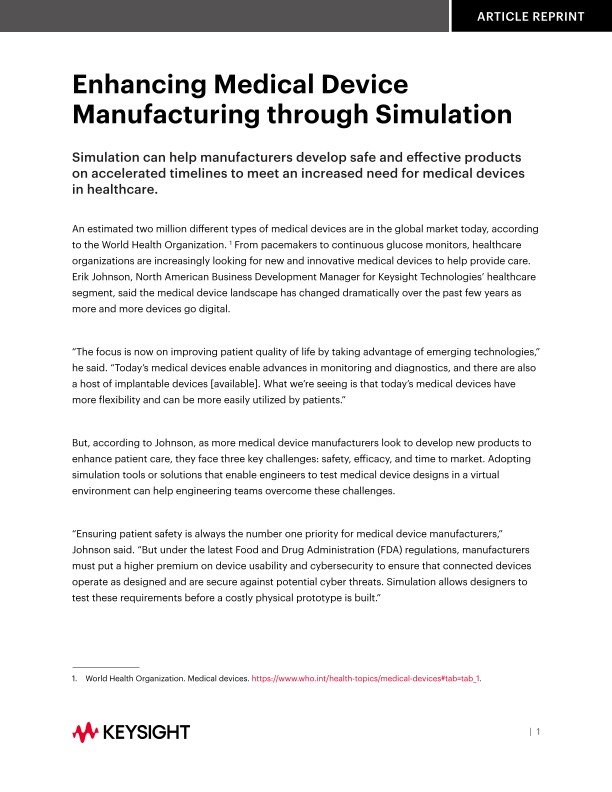 Enhancing medical device manufacturing through simulation pdf asset
